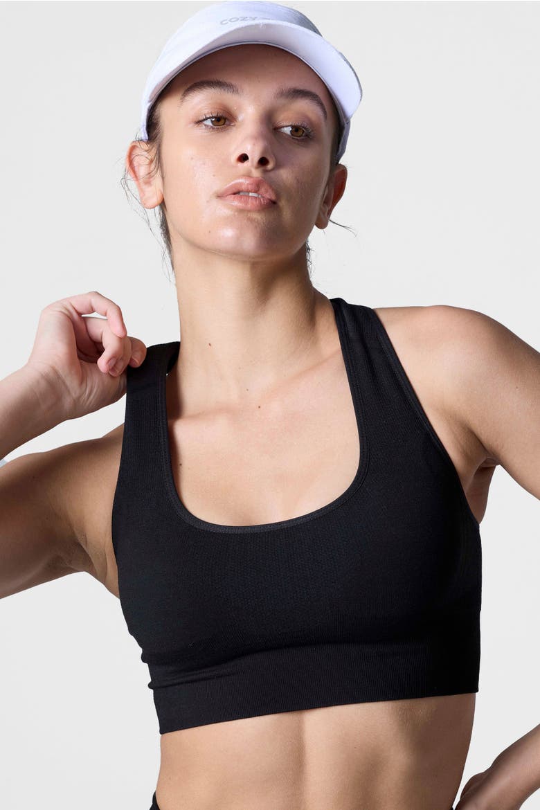 Women's Tech Merino Mid-Support Sports Bra, Alternate, color, Black