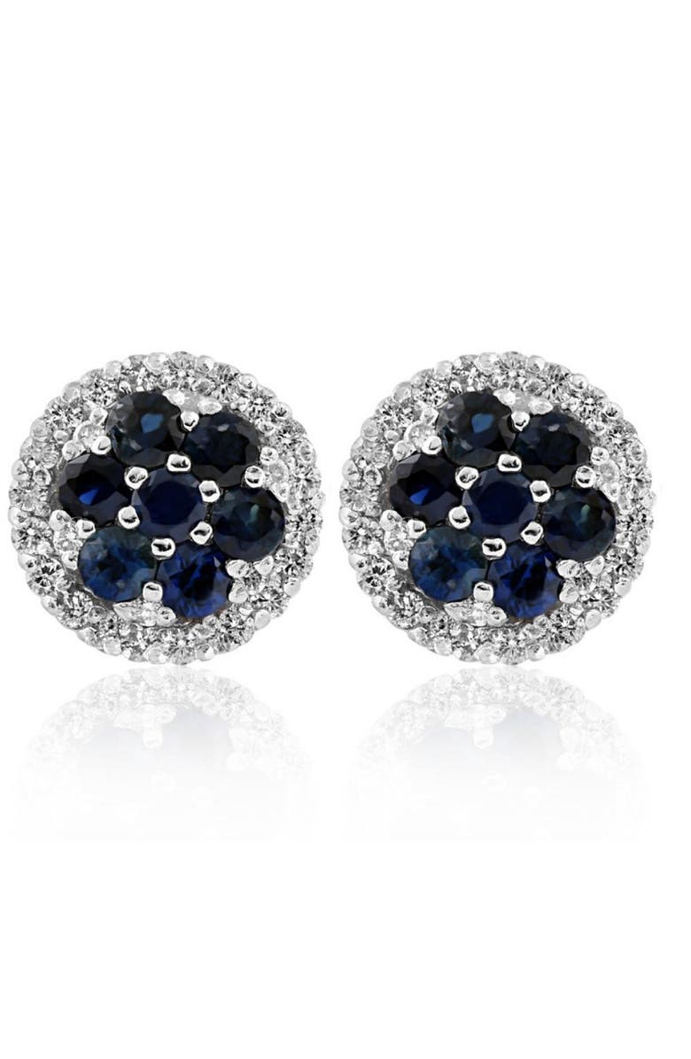 Bliss Diamond 1 1/2CT Sapphire Diamond Studs 14k Gold Earrings 10mm, Main, color, 