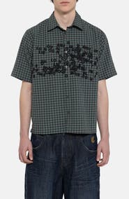 JADED LONDON Check Oversize Cotton Button-Up Shirt