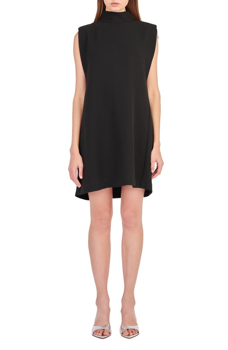 English Factory Mock Neck Sleeveless Shift Dress, Main, color,