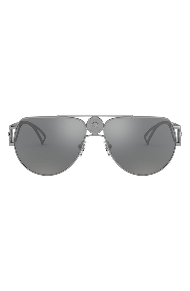 Versace 60mm Aviator Sunglasses, Main, color,