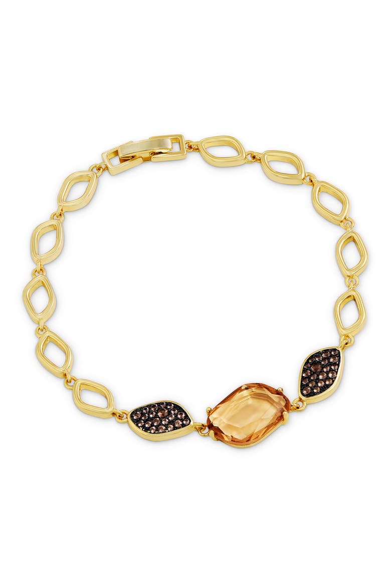 Carved Stone Pavé Link Bracelet, Main, color, YELLOW