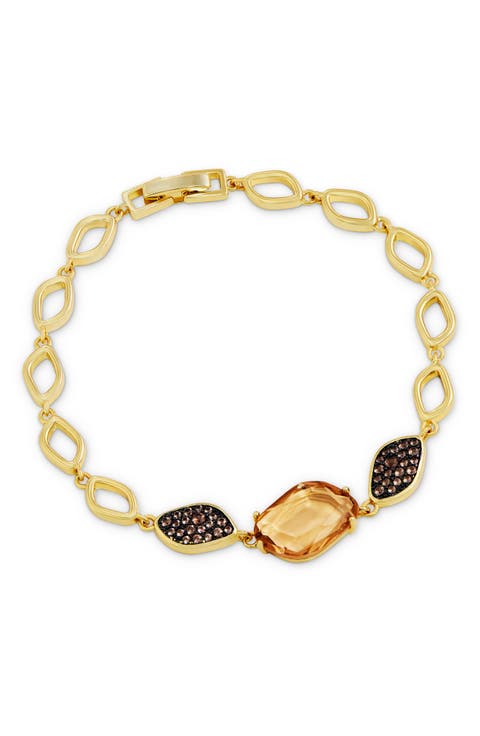 Carved Stone Pavé Link Bracelet