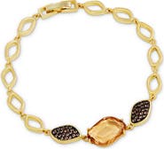 SAVVY CIE JEWELS Carved Stone Pavé Link Bracelet