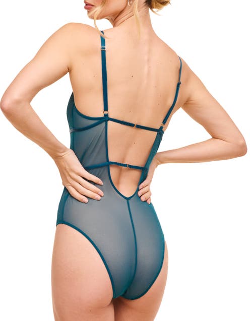Adore Me Rosie Crotchless Bodysuit Lingerie In Dark Blue