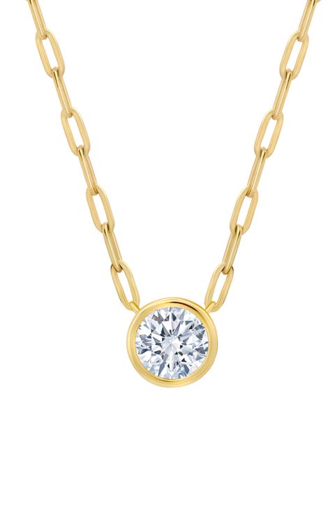 Bezel Set Cubic Zirconia Pendant Necklace