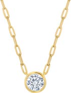 Crislu Bezel Set Cubic Zirconia Pendant Necklace
