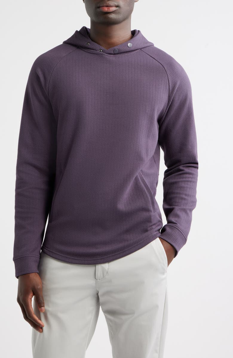 Swannies Luke Hooded Cotton Blend Performance Pullover, Main, color, Plum