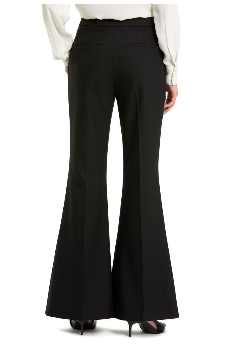 Mac Duggal Classic Crepe Flared Trouser Pant, Alternate, color, Black