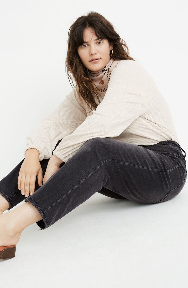 Madewell The Momjean Fray Ankle Jeans: Comfort Stretch Edition, Alternate, color, 