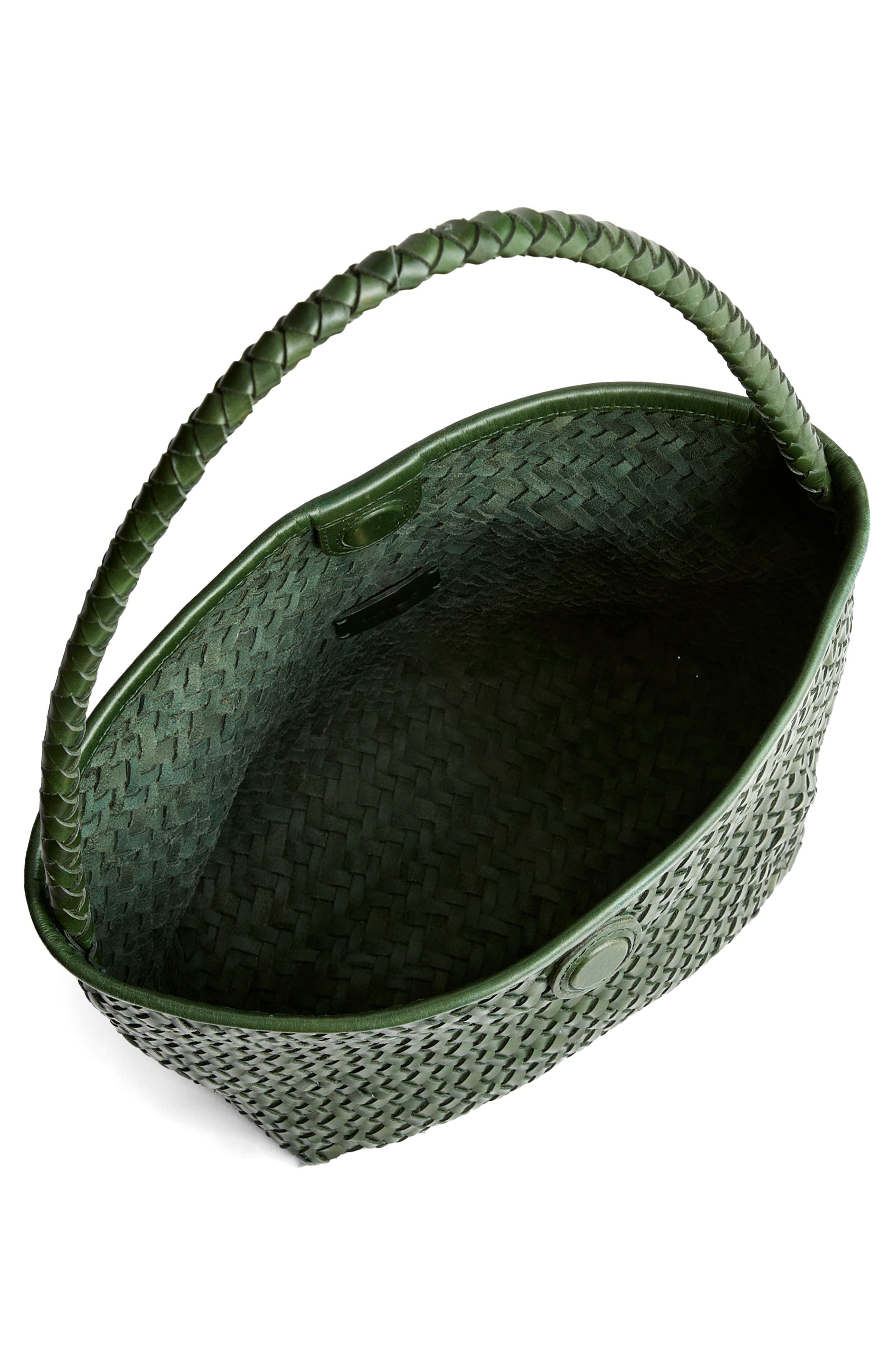 Madewell The Handwoven Leather Shoulder Bag, Alternate, color, Golf Green