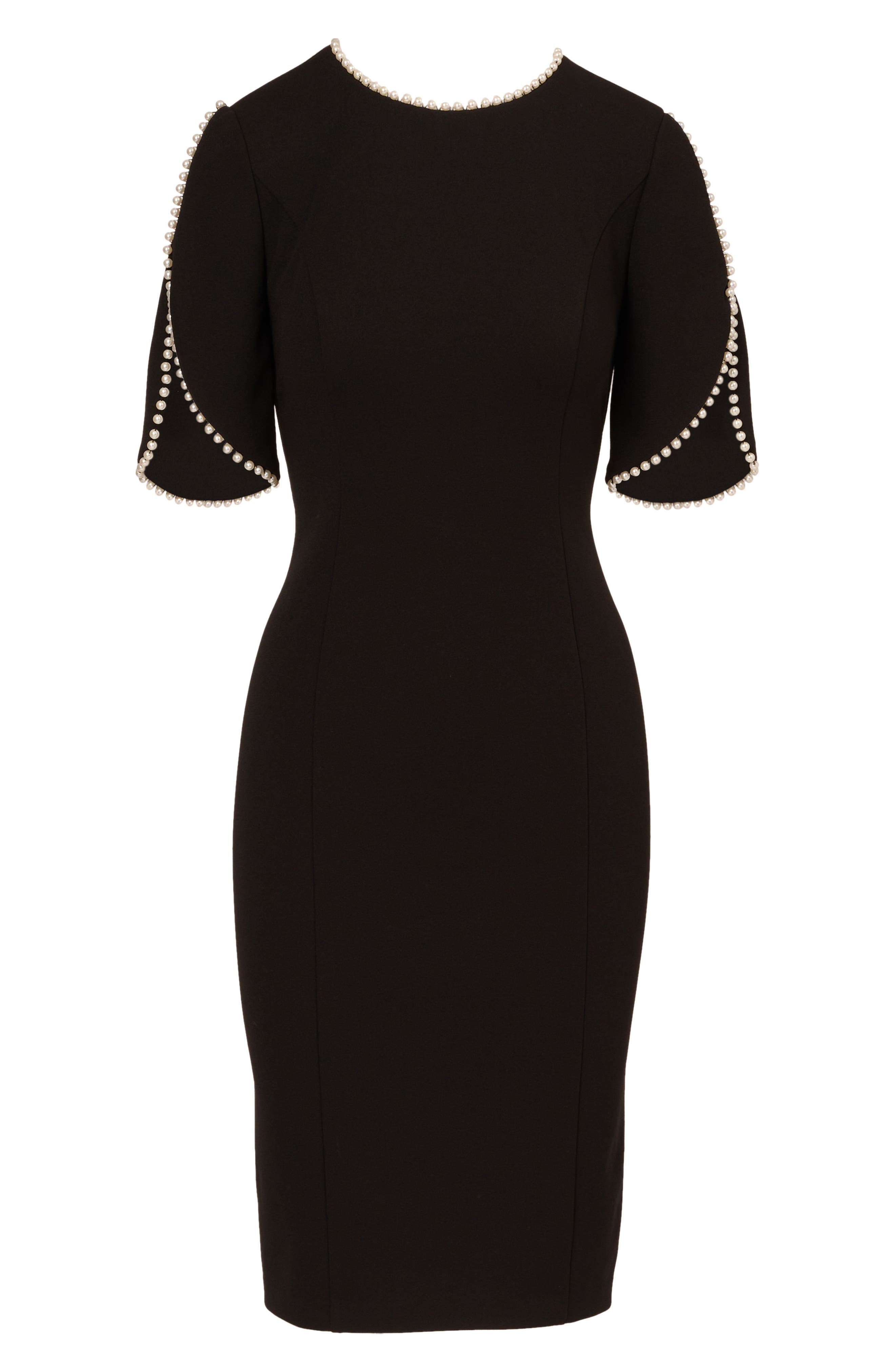 amy formal crepe faux pearl sleeve midi dress Anas faux-pearl embellished cut-out midi dress