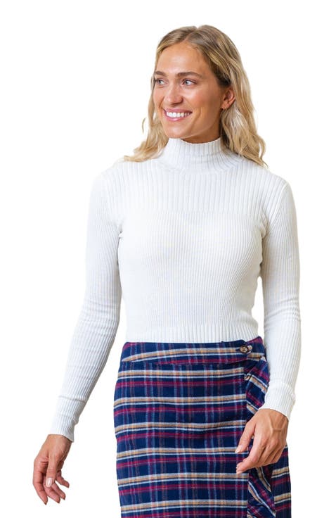 Women's Mock Neck Rib Knit Sweater