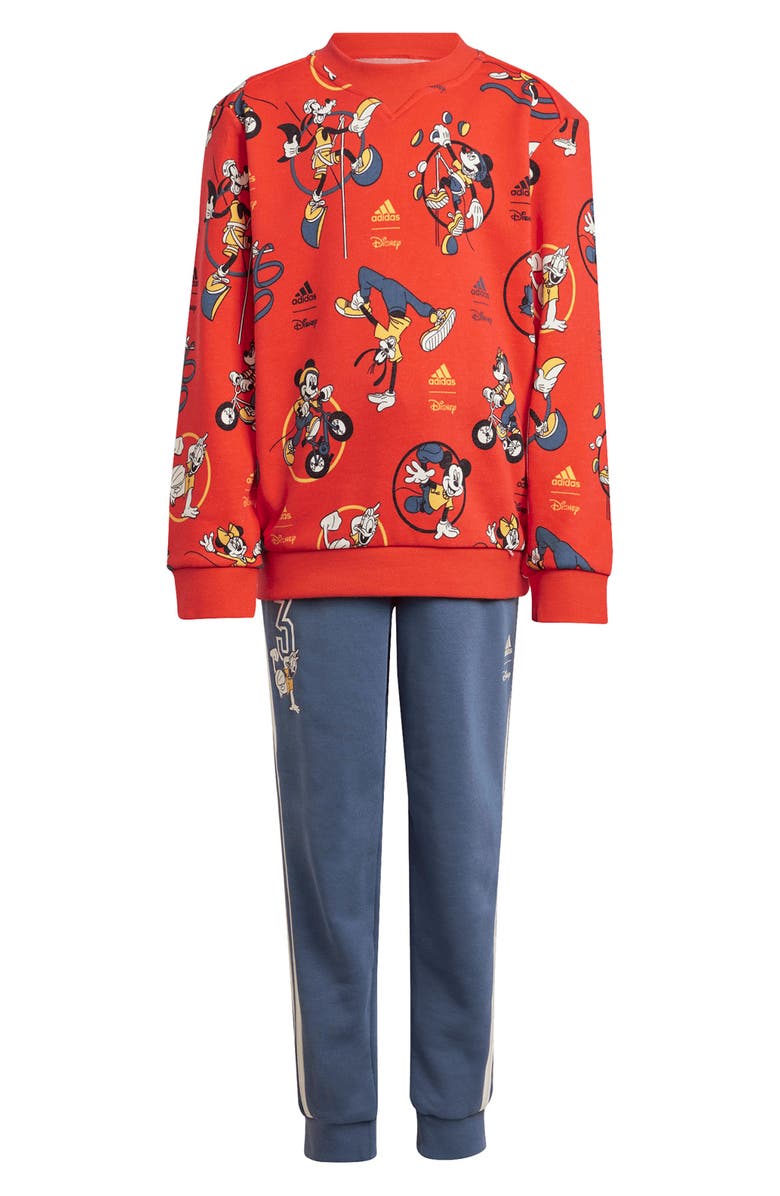 adidas x Disney Mickey & Friends Sweatshirt & Joggers Set, Main, color, 