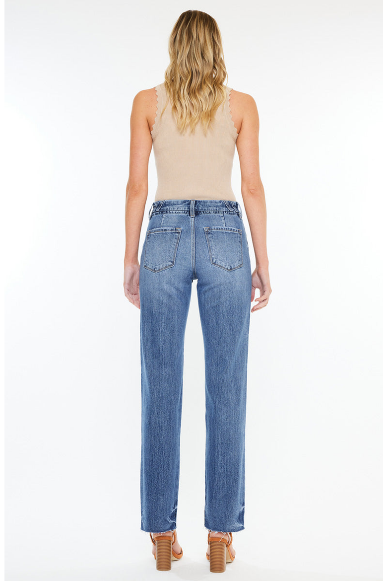 Melody High Rise True Straight Jeans, Alternate, color, Medium Wash