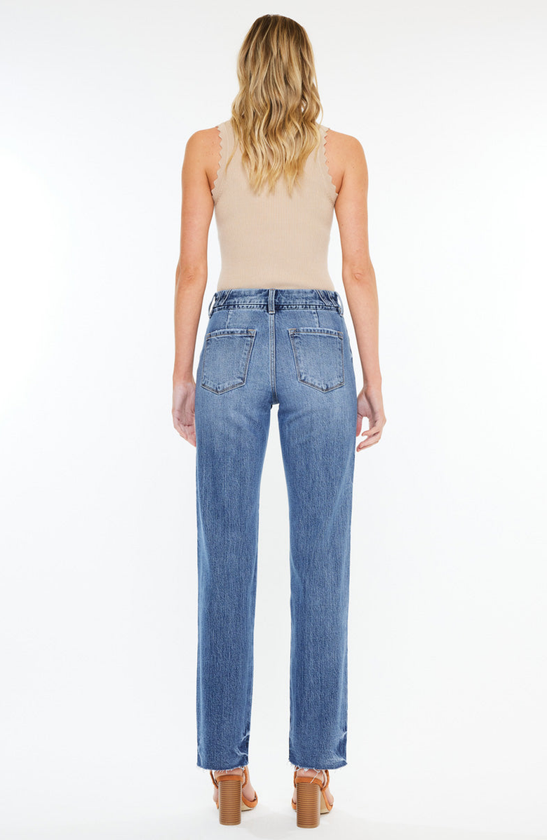 KanCan Melody High Rise True Straight Jeans, Alternate, color, Medium Wash