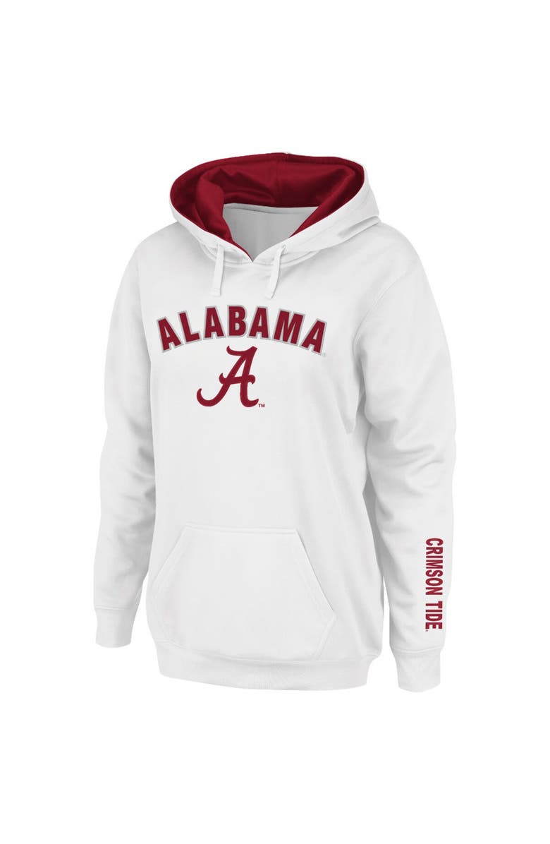 COLOSSEUM Women's White Alabama Crimson Tide Arch & Logo 1 Pullover Hoodie, Main, color, White