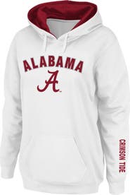 COLOSSEUM Women's White Alabama Crimson Tide Arch & Logo 1 Pullover Hoodie