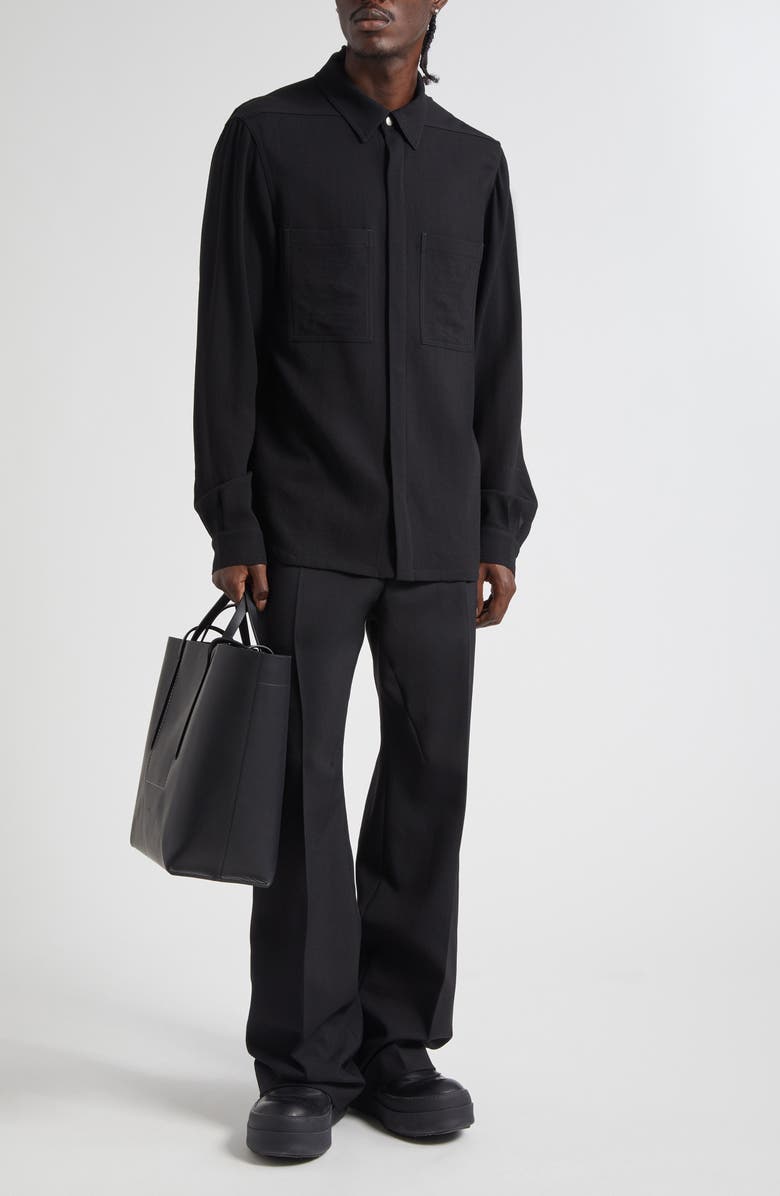 Rick Owens Tailored Geth Wide Leg Virgin Wool Pants, Alternate, color, Black