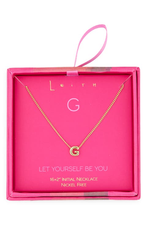 Let Yourself Be You Bubble Initial Pendant Necklace