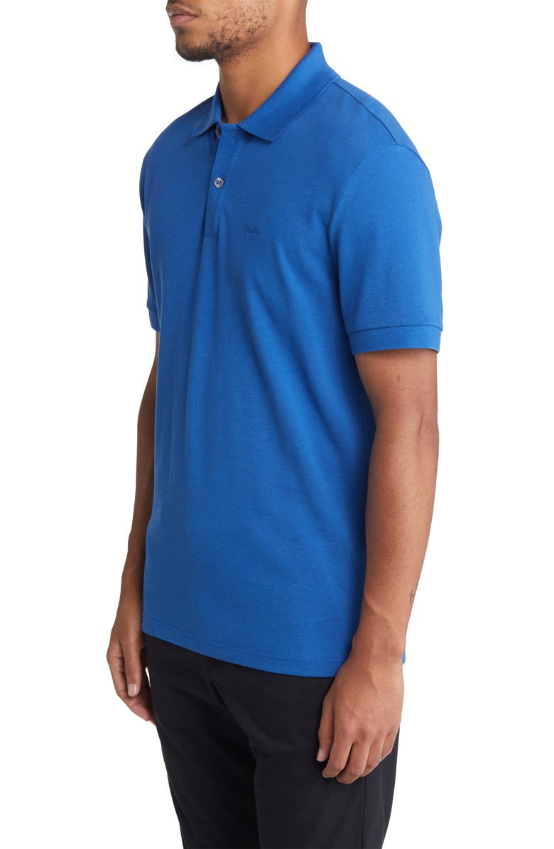 BOSS Pallas Cotton Polo, Alternate, color, Medium Blue