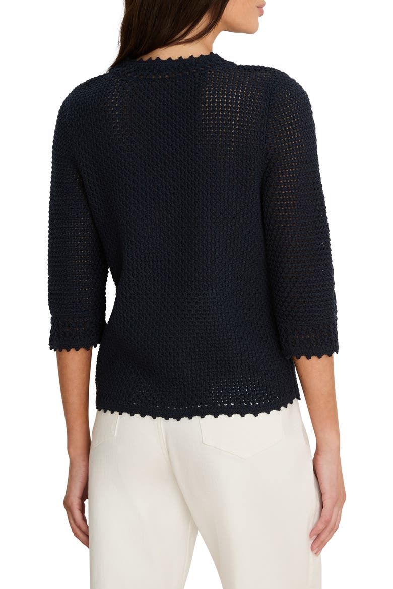 Semisheer Cotton Blend Open Stitch Sweater, Alternate, color, DARK INDIGO