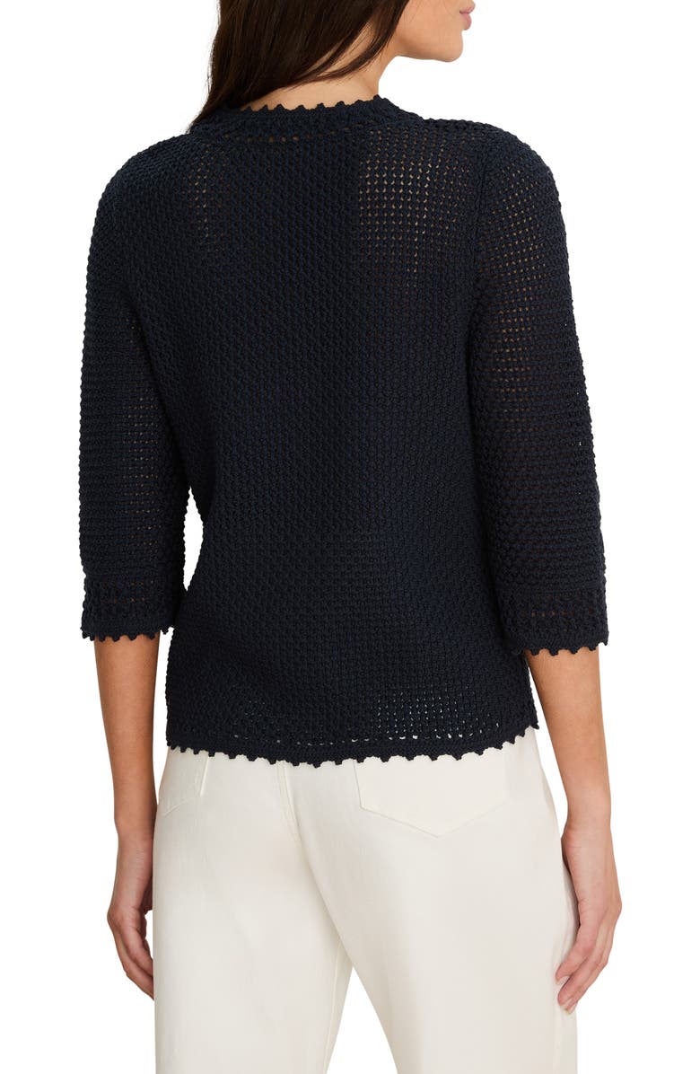 NIC+ZOE Semisheer Cotton Blend Open Stitch Sweater, Alternate, color, 