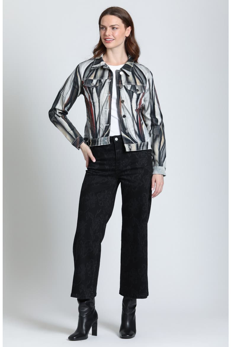 Printed Denim Jacket, Alternate, color, CARBON/CLAY MULTI