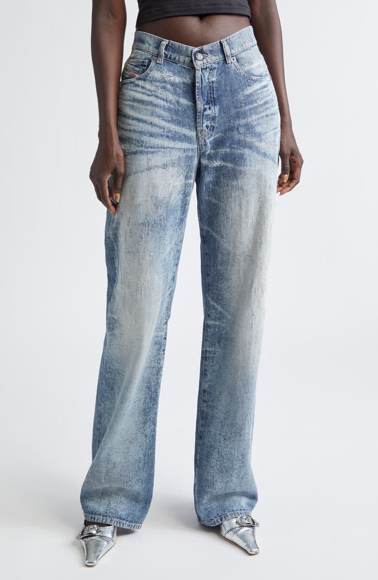 DIESEL<sup>®</sup> 1971 D-Sent Distressed Straight Leg Jeans, Main, color, Denim