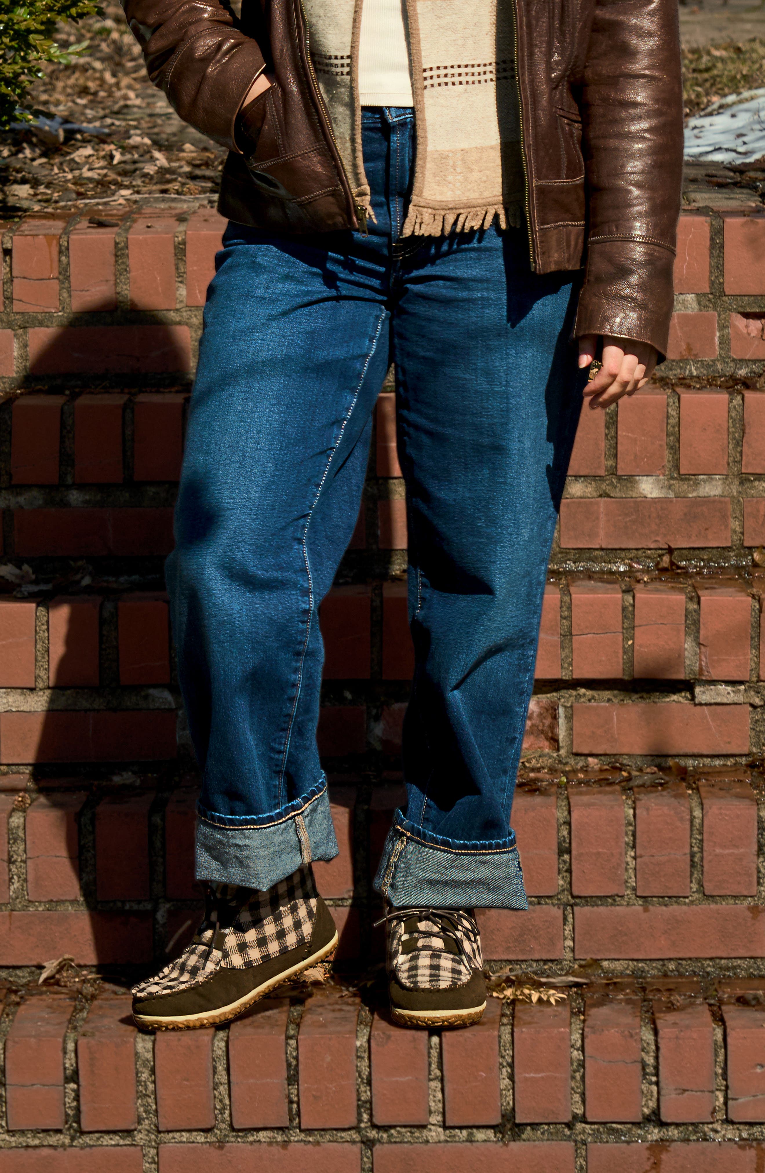 Torrey Faux Shearling Lined Bootie, Alternate, color, BROWN GINGHAM PLAID
