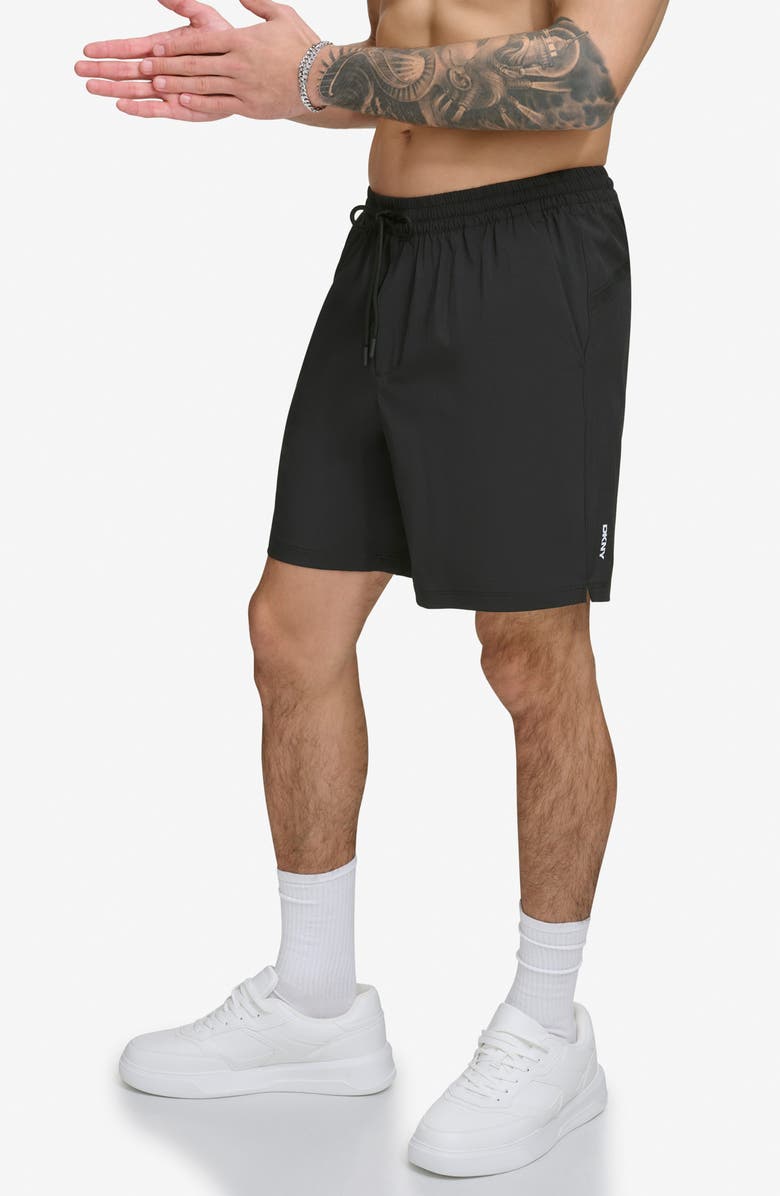 DKNY Core Volley Shorts Lined Swim Trunks, Main, color, Black
