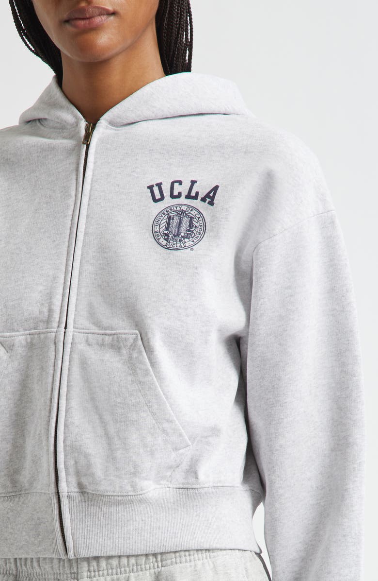 Sporty & Rich Logo Hoodie, Alternate, color, Heather Gray