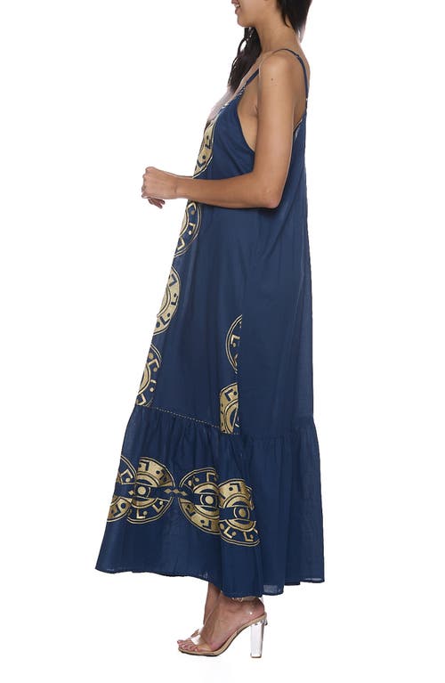 Ranee's Ranees Cotton Maxi Sundress In Green