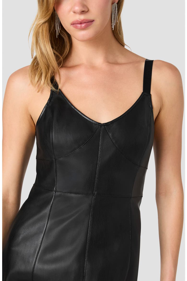 Dessa Faux Leather Strappy Dress, Alternate, color, BLACK