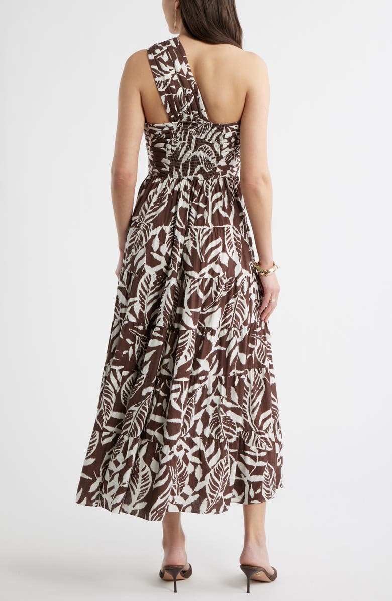 Chelsea28 Twist One-Shoulder Maxi Dress, Alternate, color, Brown Abstract Floral