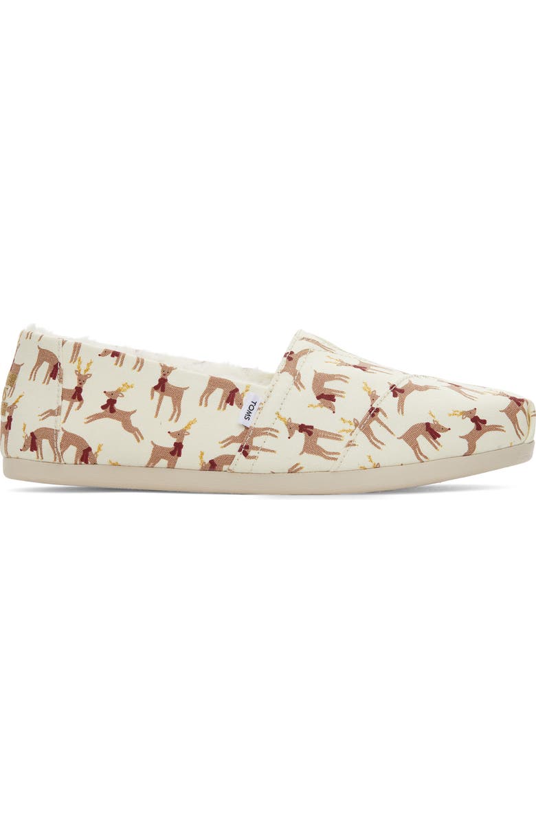 TOMS Alpargata Reindeer Faux Fur Lined Slip-On, Alternate, color,