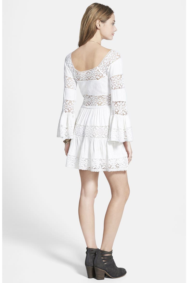 'Pippa' Gauze Fit & Flare Dress, Alternate, color, IVORY COMBO