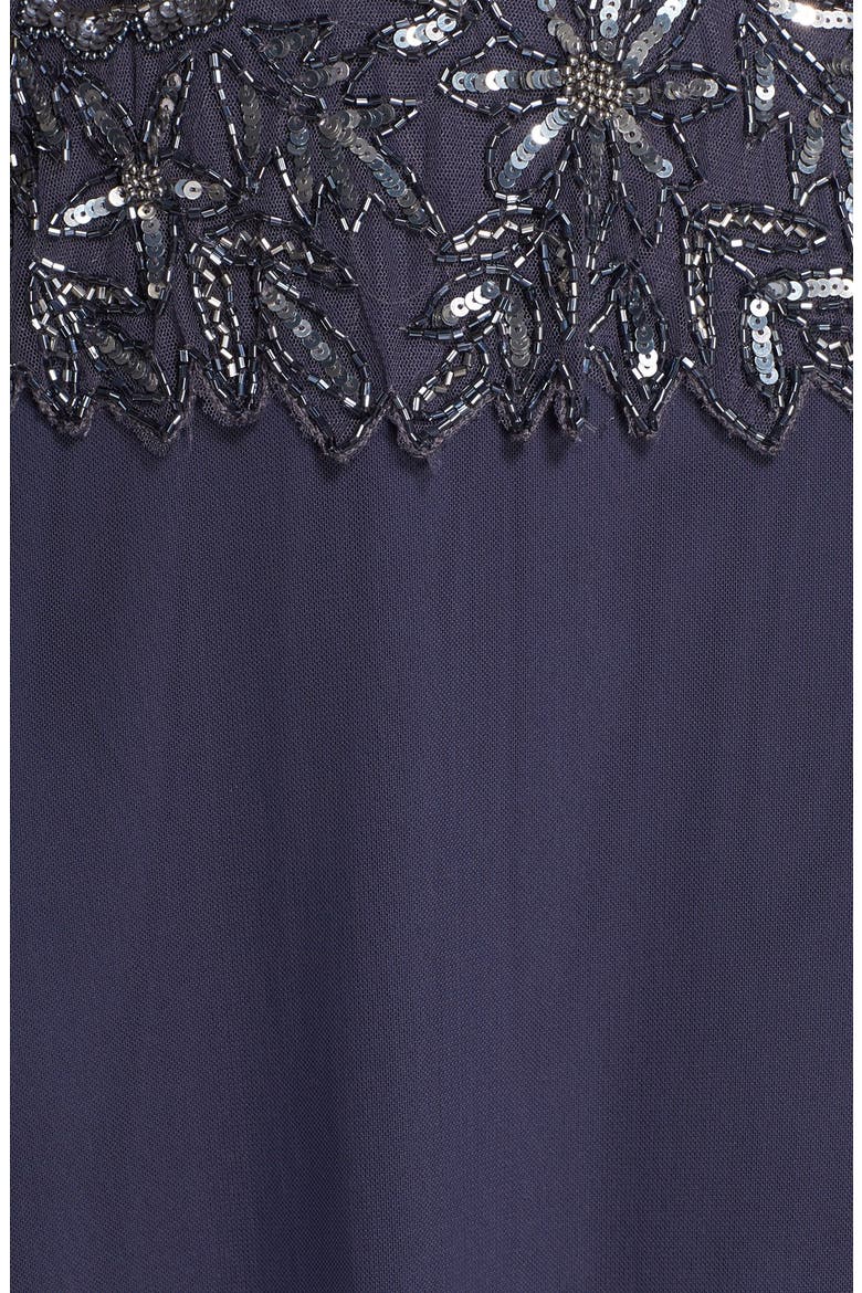 Beaded Mesh Mock Two-Piece Gown, Alternate, color, SLATE