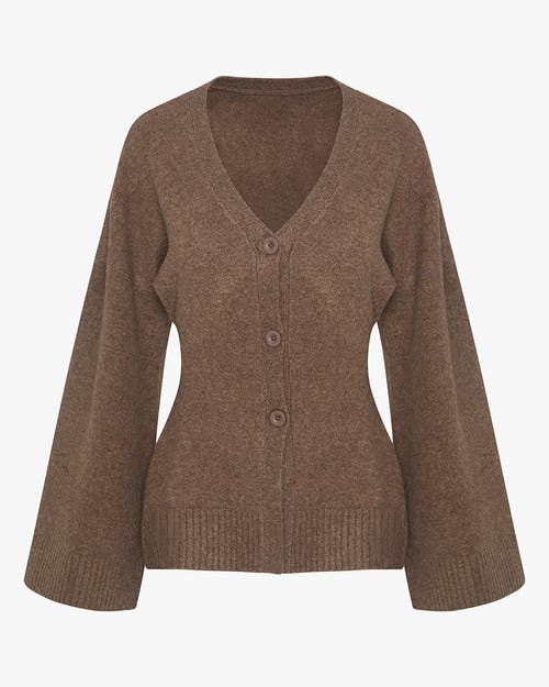 Weworewhat Cinched Waist Cardigan In Brown