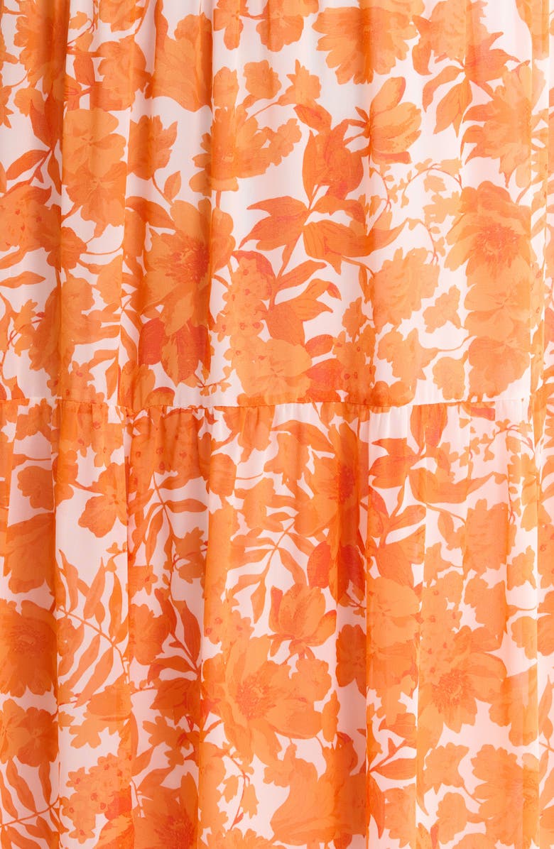 SUGARLIPS Tangelo Floral Print Maxi Dress, Alternate, color, Orange-White