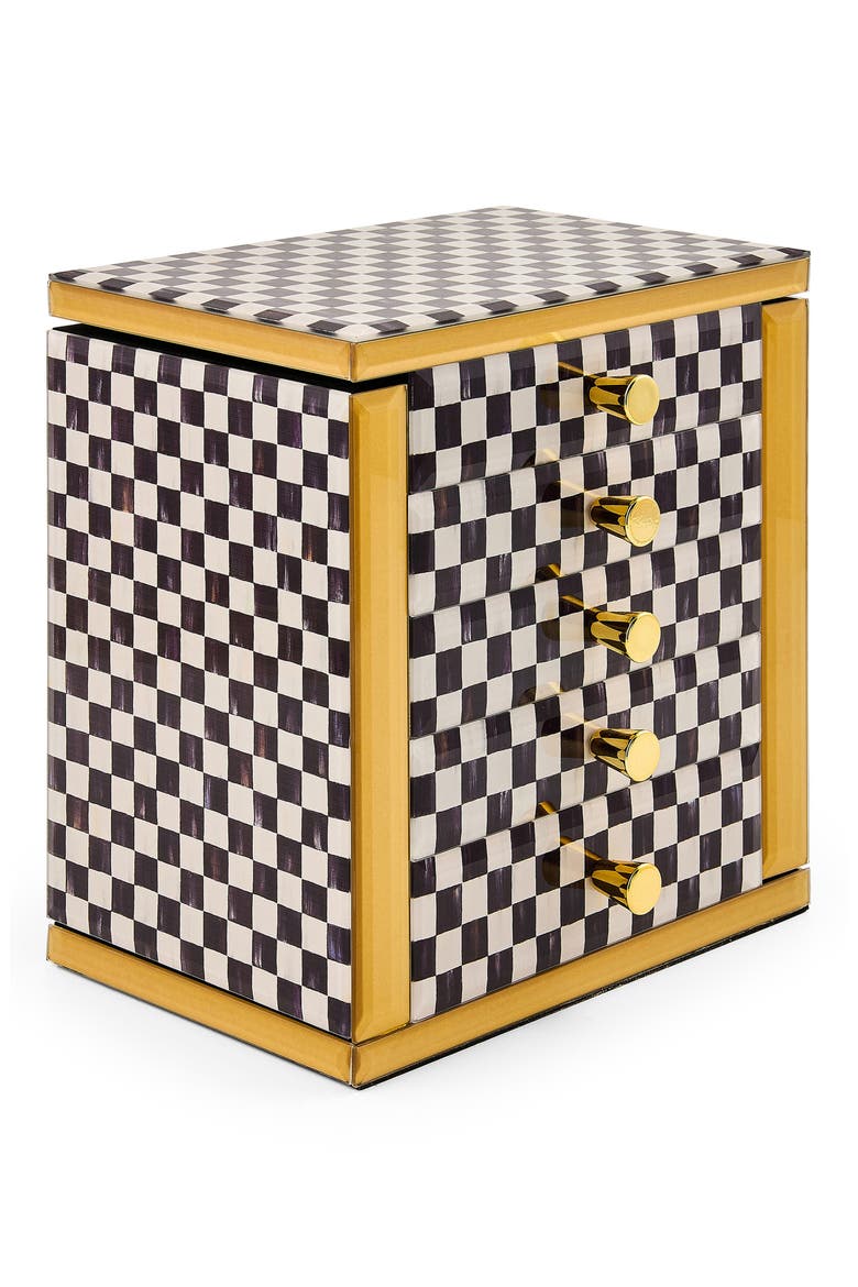 Courtly Check Jewelry Armoire, Main, color, BLACK