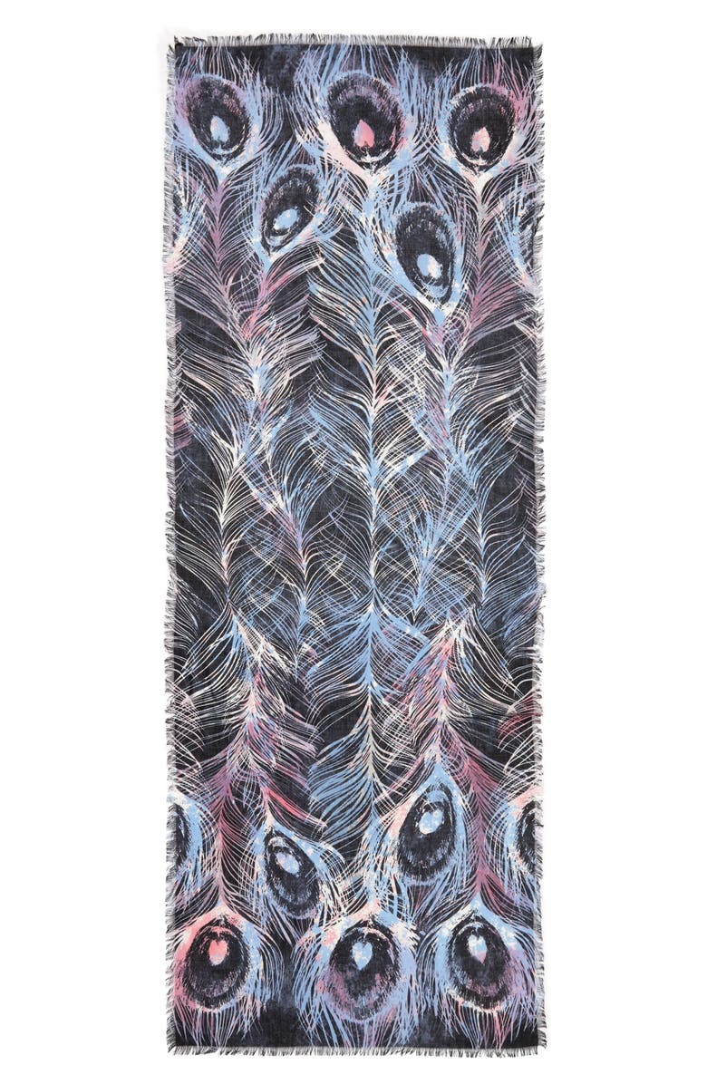 Nordstrom Modern Peacock Silk & Cashmere Scarf, Alternate, color, 