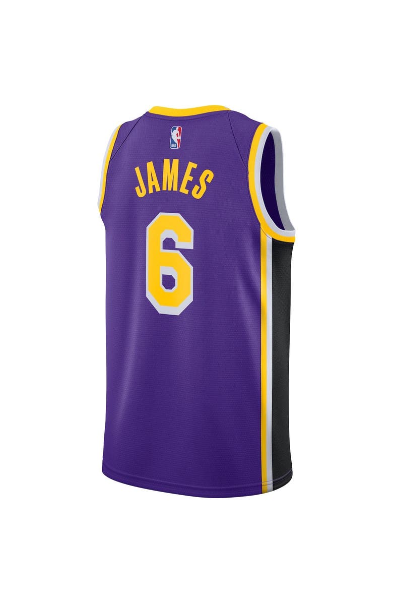 Jordan Brand Men's Jordan Brand LeBron James Purple Los Angeles Lakers 2021/22 #6 Swingman Player Jersey - Statement Edition, Alternate, color, 