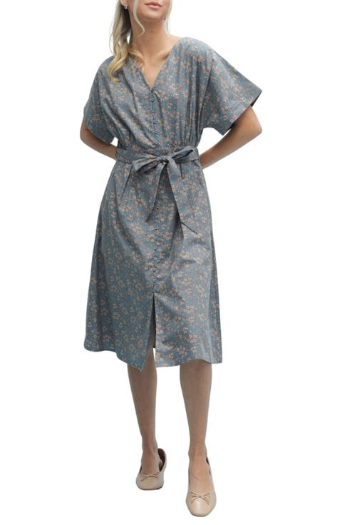 Floral Cotton Midi Dress