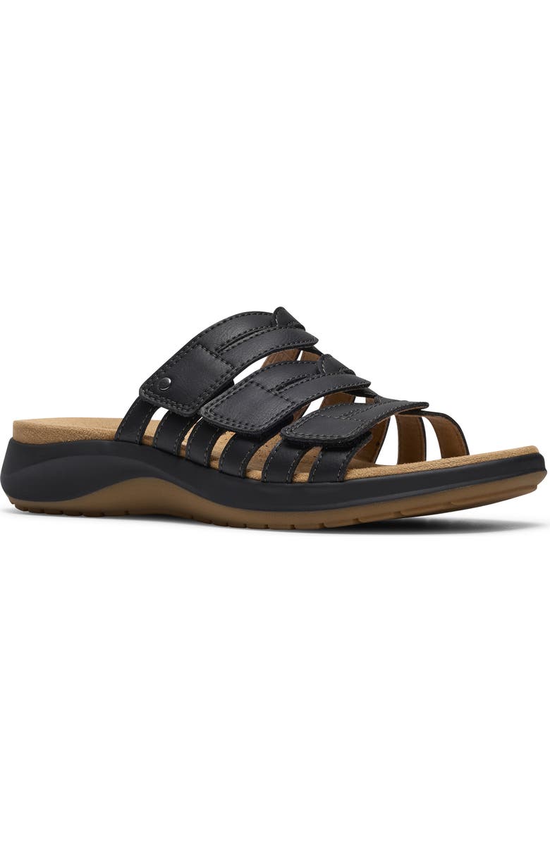 Clarks<sup>®</sup> Maelynn Abby Sandal - Wide Width Available, Main, color, Black Leather
