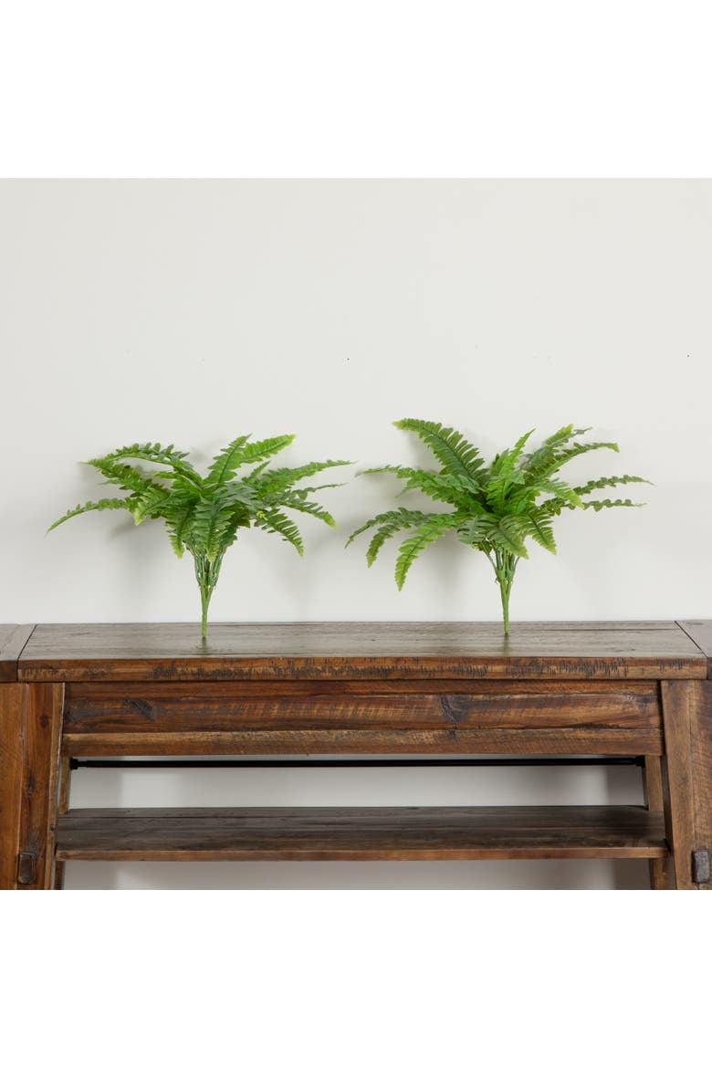 19-in UV Resistant Artificial Boston Fern (Indoor/Outdoor) - Set of 2, Alternate, color, Green