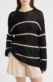 Rails Evangeline Stripe Cotton & Linen Blend Sweater