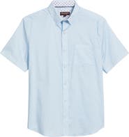 Johnston & Murphy Diamond Print Short Sleeve Button-Up Shirt
