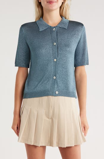 JASON WU Collared Short Sleeve Cardigan | Nordstromrack