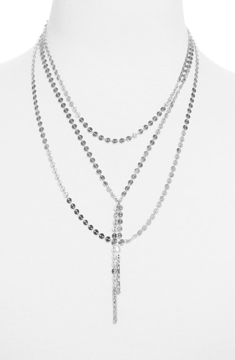 BaubleBar Amber Layered Chain Y-Necklace, Main, color, 